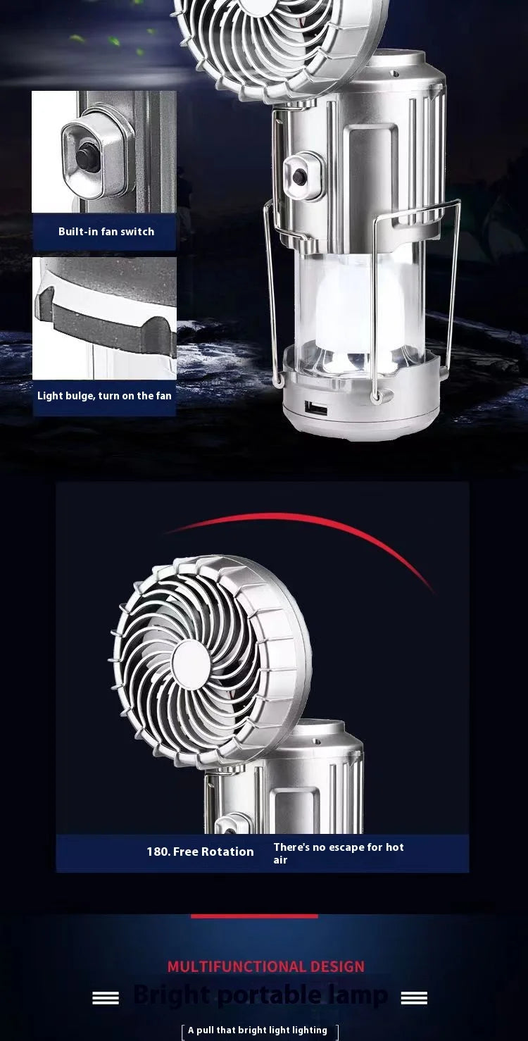 🔦🌬️ Lámpara Solar con Ventilador AWEN – Luz, Brisa y Comodidad en tus Aventuras