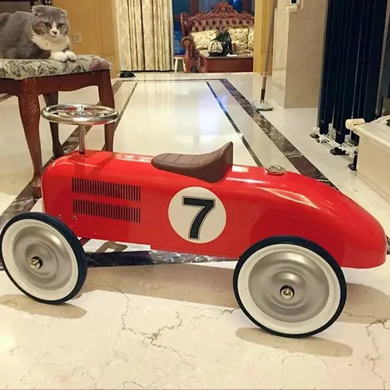 🚗 Coche Correpasillos Vintage Metálico – Estilo Retro para Niños | Ideal para Regalo, Fotos y Parque