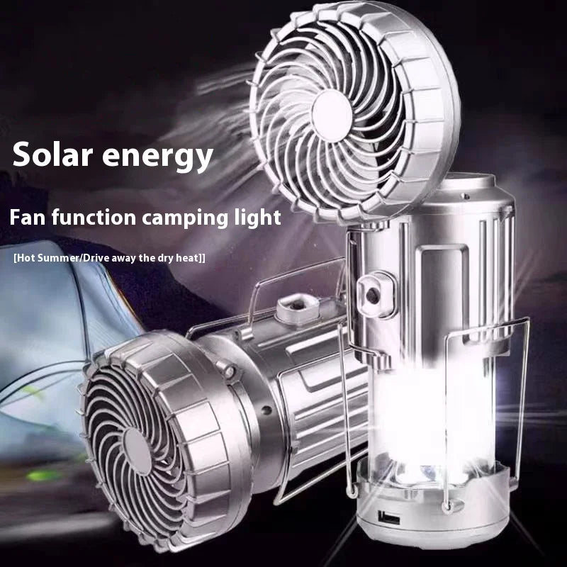 🔦🌬️ Lámpara Solar con Ventilador AWEN – Luz, Brisa y Comodidad en tus Aventuras