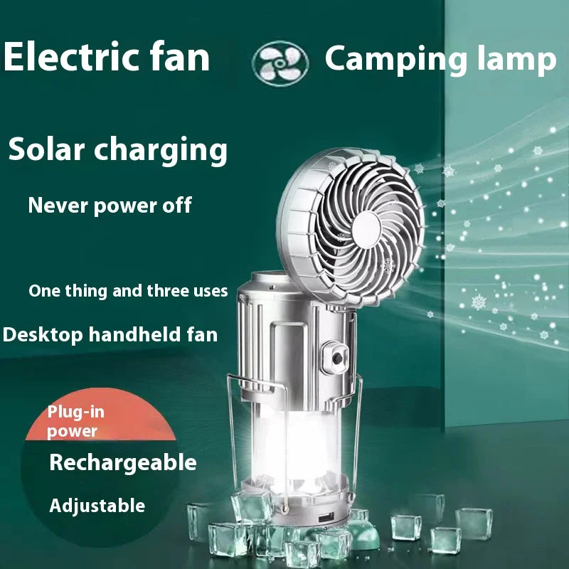 🔦🌬️ Lámpara Solar con Ventilador AWEN – Luz, Brisa y Comodidad en tus Aventuras