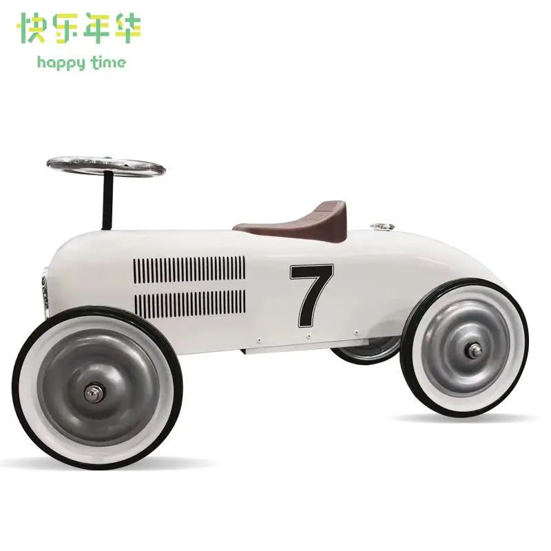 🚗 Coche Correpasillos Vintage Metálico – Estilo Retro para Niños | Ideal para Regalo, Fotos y Parque