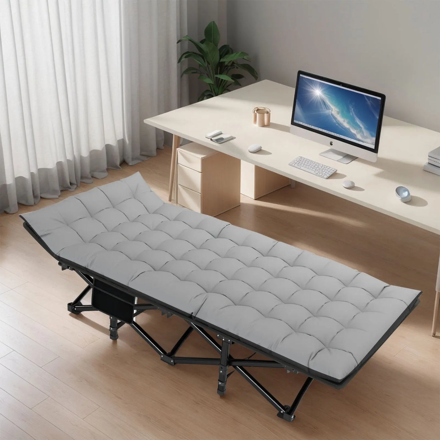🛏️ Cama de Camping Premium – Plegable, Robusta y Lista para tu Descanso en Cualquier Lugar