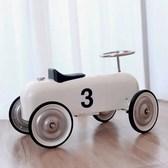 🚗 Coche Correpasillos Vintage Metálico – Estilo Retro para Niños | Ideal para Regalo, Fotos y Parque