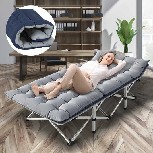 🛏️ Cama de Camping Premium – Plegable, Robusta y Lista para tu Descanso en Cualquier Lugar